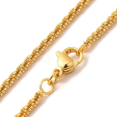 2mm Rack Plating Brass Wheat Chain Necklaces for Women Men MAK-L044-58G-1