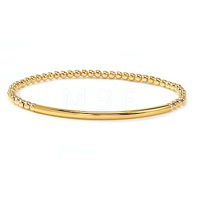 Luxury Round Brass Beads & Curved Tube Stretch Bracelets for Women CV0826-3-1