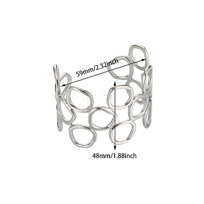 201 Stainless Steel Cuff Bangles WGC4B4F-01-1