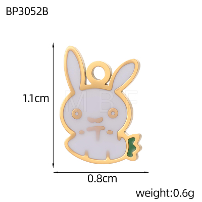 304 Stainless Steel Enamel Pendants STAS-OY006-46G-1