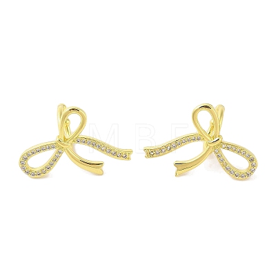Bowknot Brass Cuff Earrings EJEW-I305-60G-1