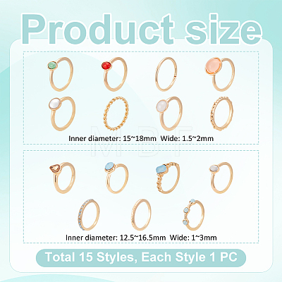 2 Sets 2 Style Alloy Finger Rings Sets RJEW-UN0003-03G-1