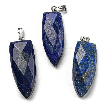 Natural Lapis Lazuli Pointed Pendants G-M405-07P-01-1