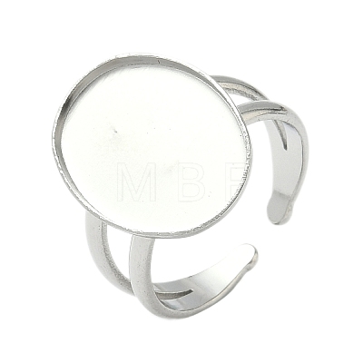 304 Stainless Steel Cuff Rings Components STAS-Z138-02P-01-1