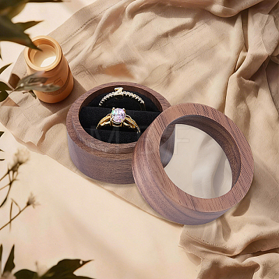 2-Slot Wood Couple Ring Storage Boxes with Velvet Inside and Window CON-CL0001-28A-1