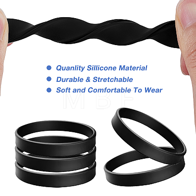 24Pcs Silicone Cord Bracelet Wristband BJEW-CN0001-20-1