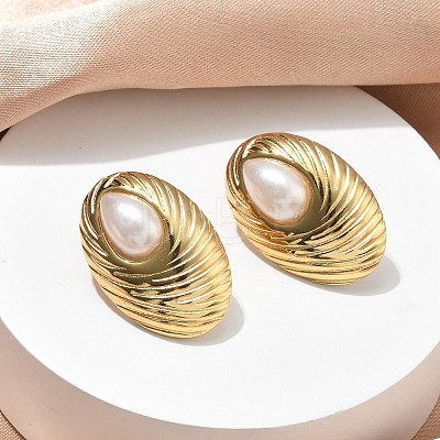 201 Stainless Steel Stud Earrings EJEW-D354-08G-05-1
