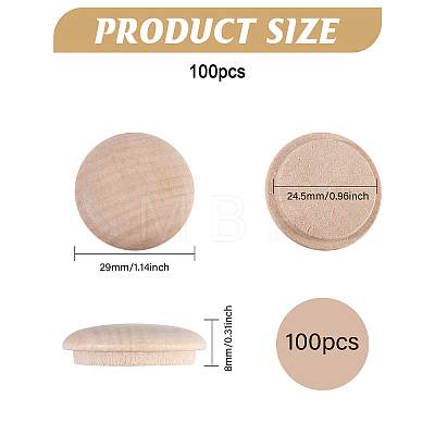 100Pcs Wooden Cover for Stair Railings AJEW-CA0004-65-1