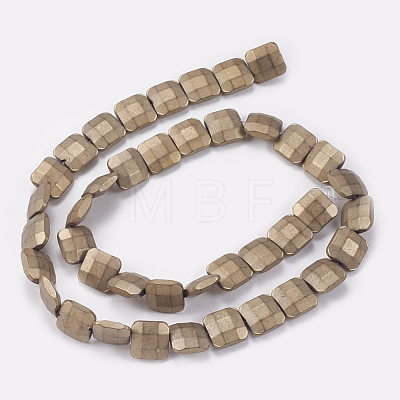 Electroplated Non-magnetic Synthetic Hematite Beads Strands G-P367-B02-1