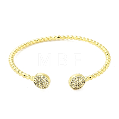 Brass Micro Pave Cubic Zirconia Cuff Bangles BJEW-E095-08G-1