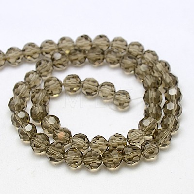 Faceted(32 Facets) Round Glass Beads Strands X-EGLA-J042-4mm-09-1