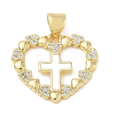 Religion Cross Brass Micro Pave Clear Cubic Zirconia Pendants CU-CBA83A6-03F-G02-1