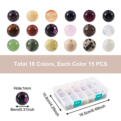 Yilisi 270Pcs 18 Colors Natural & Synthetic Gemstone Beads G-YS0001-09-1