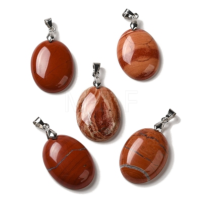 Natural Red Jasper Pendants G-Z055-03P-17-1