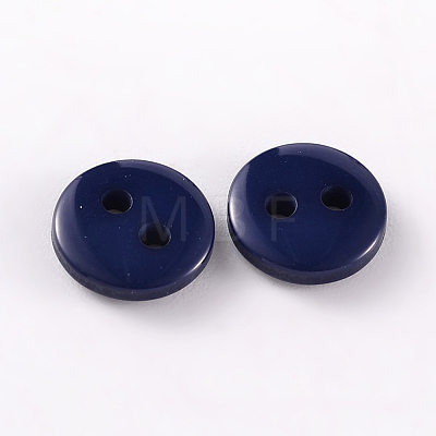 2-Hole Flat Round Resin Sewing Buttons for Costume Design BUTT-E119-28L-11-1