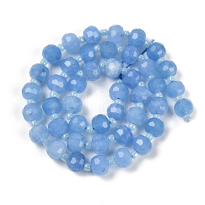 Natural Dyed White Jade Beads Strands G-H057-A22-12-1