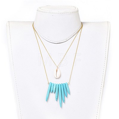 Dyed Synthetic Howlite Tiered Necklaces NJEW-JN02346-1