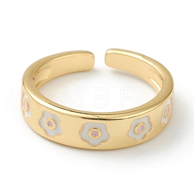 Brass Enamel Cuff Rings RJEW-H546-01-1