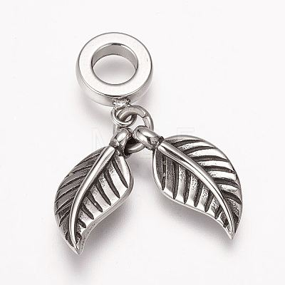 304 Stainless Steel European Dangle Charms LS-OPDL-K001-01AS-1