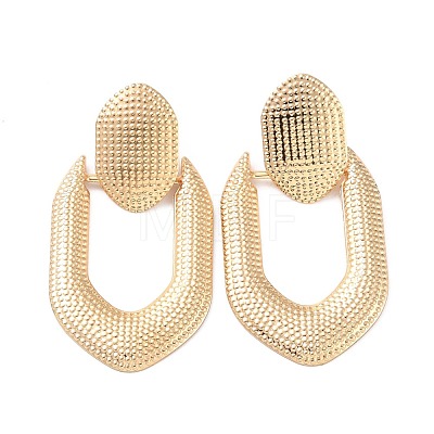 Huge Oval Iron Stud Earrings for Girl Women EJEW-I258-08KCG-1