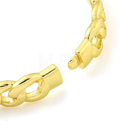 Lock Brass Enamel Twisted Chain Hinged Bangles for Women Men BJEW-Z062-06G-1