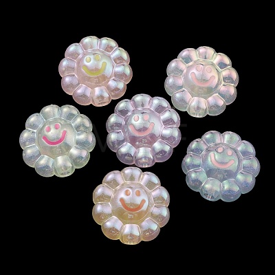 Luminous UV Plating Rainbow Iridescent Acrylic European Beads PACR-E002-05-1