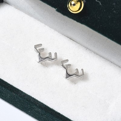 925 Sterling Silver Stud Earrings for Women EJEW-K303-03P-1