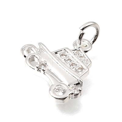 Brass Micro Pave Clear Cubic Zirconia Charms CU-CBAEEA8-30P-1