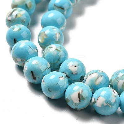 Synthetic Turquoise and Sea Shell Assembled Beads Strands G-D482-01C-07-1