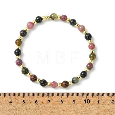Natural Multicolor Tourmaline & Synthetic Non-magnetic Hematite Beaded Stretch Bracelets for Women BJEW-JB13941-1