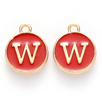 Golden Plated Alloy Enamel Charms ENAM-S118-03W-1