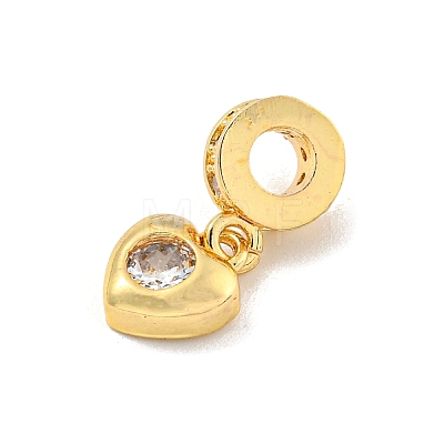 Brass Micro Pave Clear Cubic Zirconia Pendants KK-U007-02G-01-1