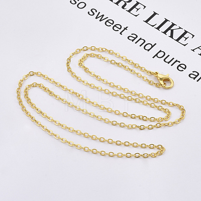 Brass Cable Chains Necklace Making MAK-N029-01G-1
