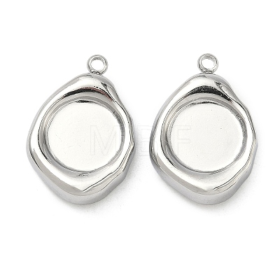 304 Stainless Steel Pendant Cabochon Settings STAS-C167-07B-P-1