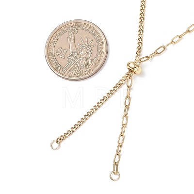 304 Stainless Steel Paperclip Chain Curb Chain Slider Necklace Making AJEW-JB01528-1