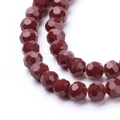 Faceted(32 Facets) Glass Beads Strands LS-EGLA-J042-4mm-24-1