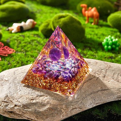 Amethyst Crystal Pyramid Decorations JX069A-1