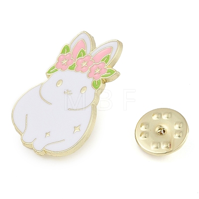 Bunny Zinc Alloy Enamel Brooch JEWB-C034-07C-G-1