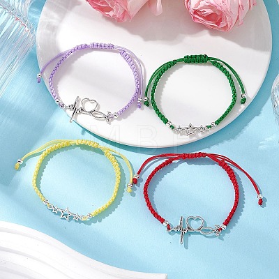 Heart & Star Tibetan Style Alloy Link Bracelets BJEW-JB101002-1