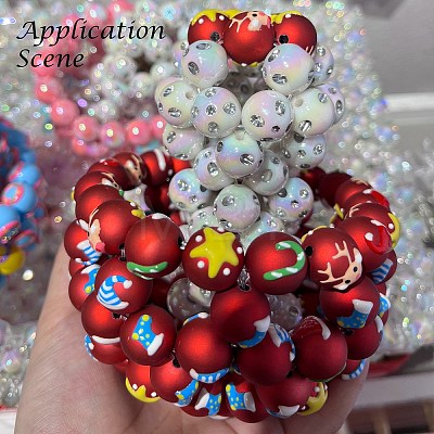 Christmas Theme Opaque Acrylic Beads OACR-E025-03-1
