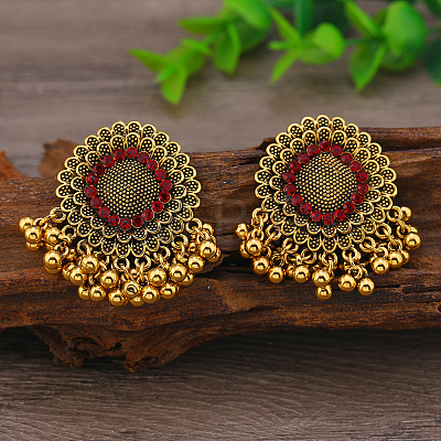 Alloy Flower Chandelier Earrings GG9850-2-1