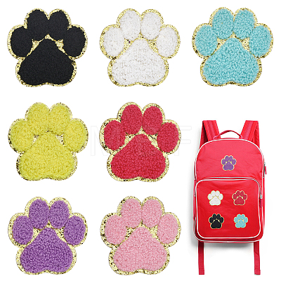 28Pcs 7 Colors Towel Embroidery Style Cloth Self-Adhesive/Sew on Patches DIY-CA0004-87-1