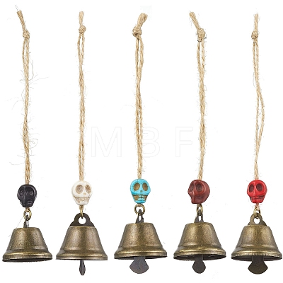 Iron Bell Pendant Decorations HJEW-JM02175-1