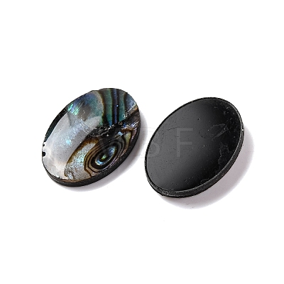 Natural Paua Shell Epoxy Resin Cabochons SSHEL-S279-01B-1