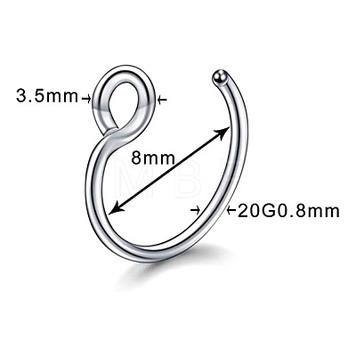 316 Surgical Stainless Steel Clip on Nose Rings WGA7223-06-1