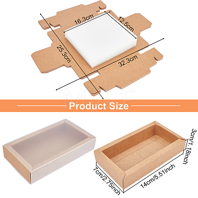 Foldable Creative Kraft Paper Box CON-WH0073-94-1