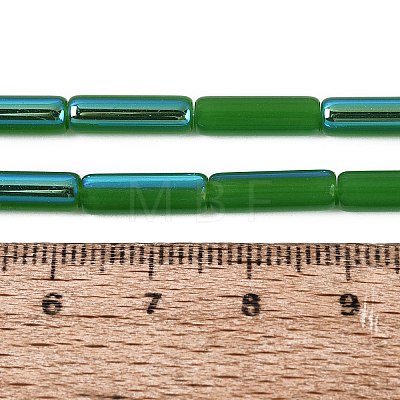 Electroplate Imitation Jade Glass Beads Strands EGLA-Q132-02A-D05-1