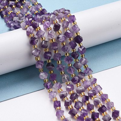 Natural Chevron Amethyst Beads Strands G-P463-13-1