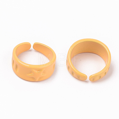 Spray Painted Alloy Cuff Rings RJEW-T011-30F-RS-1