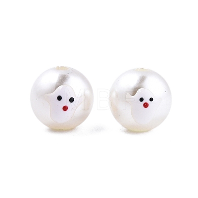 Halloween Opaque ABS Plastic Imitation Pearl Enamel Beads KY-G020-01O-1